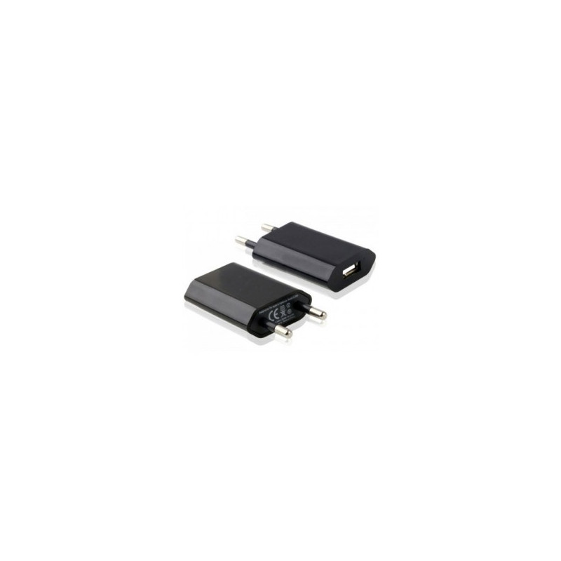 Mini chargeur noir secteur 220V pour téléphones, tablettes ou lecteurs MP3